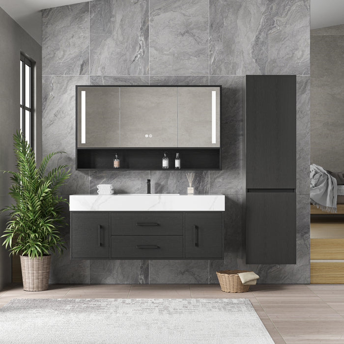 Vanité 48’’ complète – miroir LED+robinet+lingerie inclus