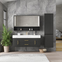 Vanité 48’’ complète – miroir LED+robinet+lingerie inclus
