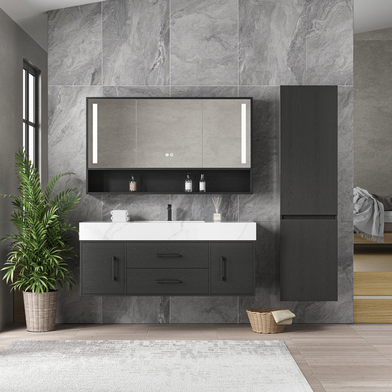 Vanité 48’’ complète – miroir LED+robinet+lingerie inclus