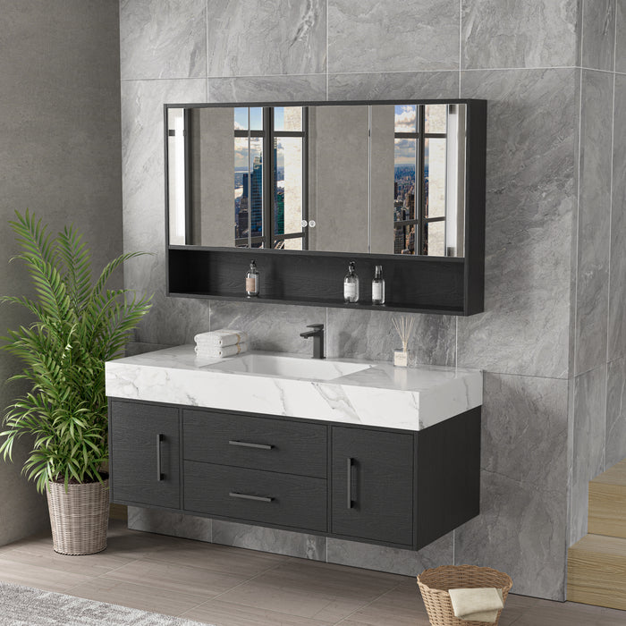 Vanité 48’’ complète – miroir LED+robinet+lingerie inclus