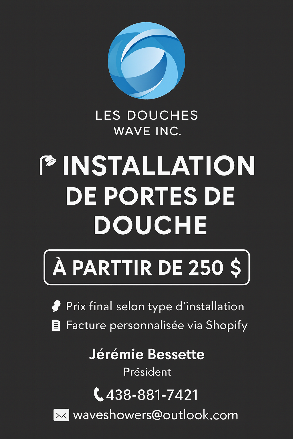 installation de porte de douche - prix sur devis